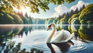 cygne sur l'eau