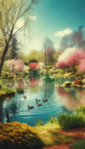 Etang au printemps